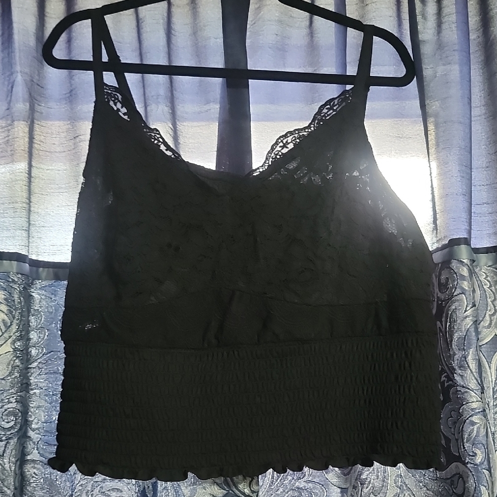 Torrid Black Smocked Top